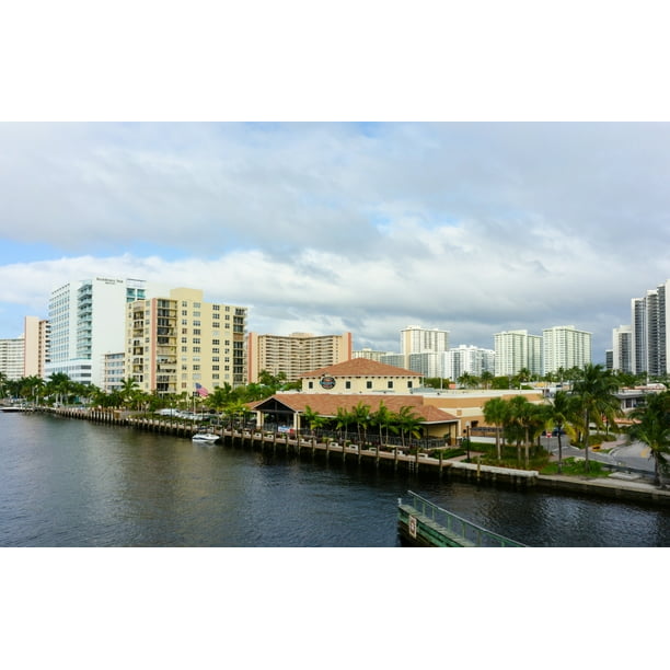 Modern buildings on the Intracoastal Waterway in Fort Lauderdale Broward County Florida USA Poster Print by Panoramic Images 38 x 24 